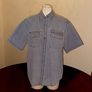 Men’s Medium, Olive Drab, Button Short Sleeve